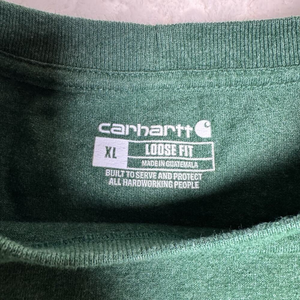 Carhartt Cotton Pocket Logo T-Shirt XL Loose Fit Green Short Sleeve - Picture 6 of 6